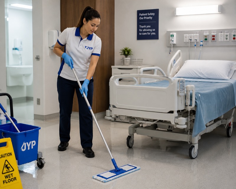 JYP team cleaning a medical ward